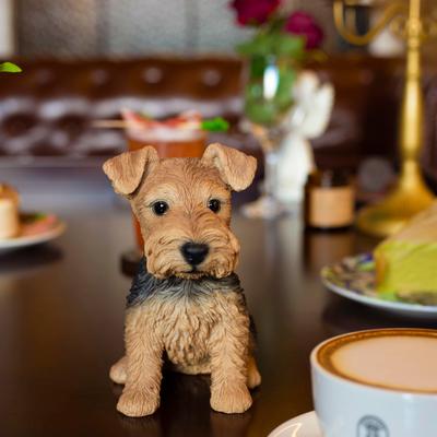 Hi-Line SoReal Brown Welsh terrier Decorative Puppy Figurine for Home & Garden Décor, Handpainted Polyresin Dog Statue