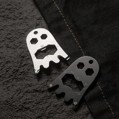 Uplift Picks Ghost Shape Multi Tool Stainless Steel EDC Bottle Opener Pendant silver