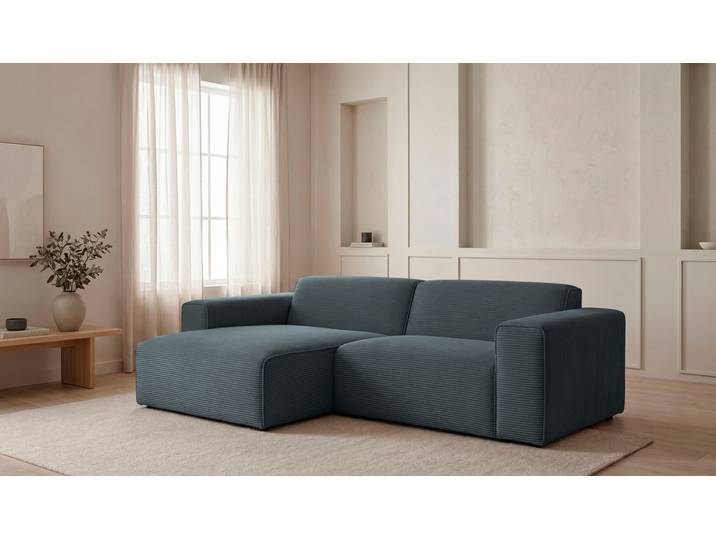 Ecksofa OTTO HOME Clayton Breite 247 cm, L-form , grau, B:247cm H:70cm T:141cm, 100% Polyester, Sofas, Ecksofa, in einem trendigen Cord-Bezug, verschiedene Kombinationen verfügbar
