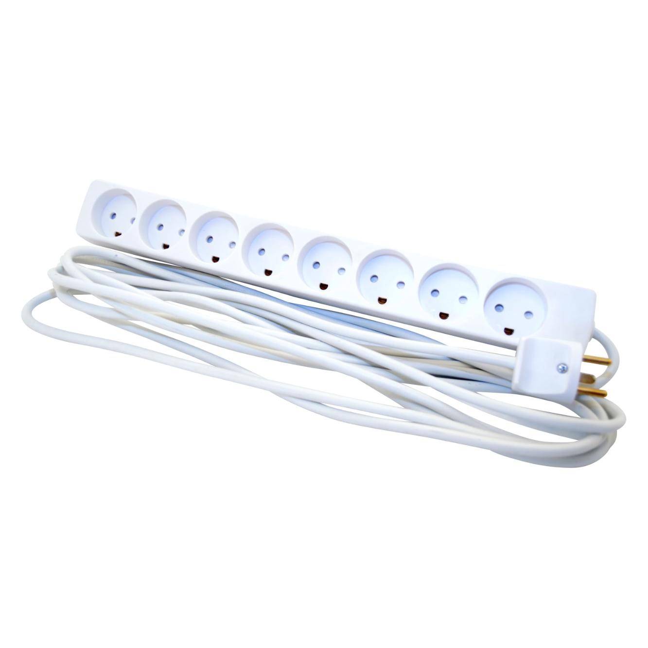 MicroConnect 8-way Danish Power Strip 5m With Earth without ON/OFF (8x, Typ 23, 5 m) (GRU00850WDK)