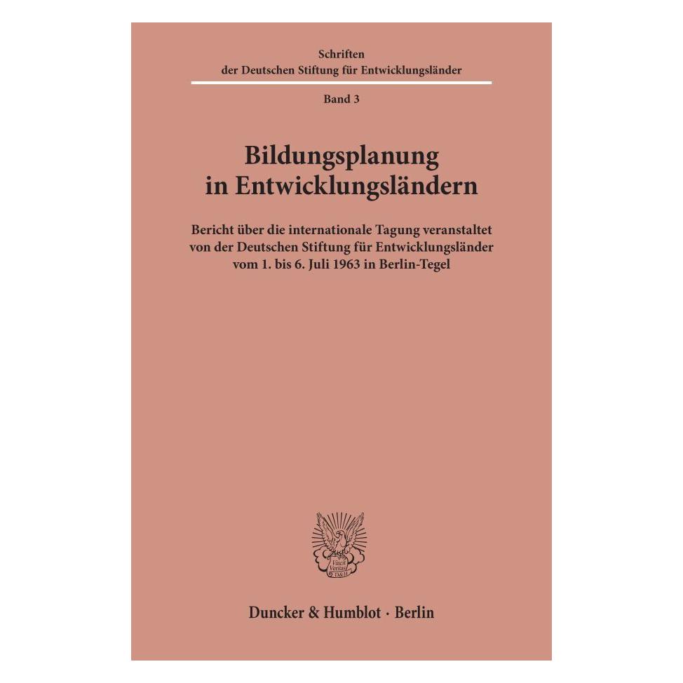 Duncker & Humblot Bildungsplanung in Entwicklungsländern. (Deutsch, Softcover, Deutsche Stiftung für Entwicklungsländer, Theodor Hanf) (55343887)