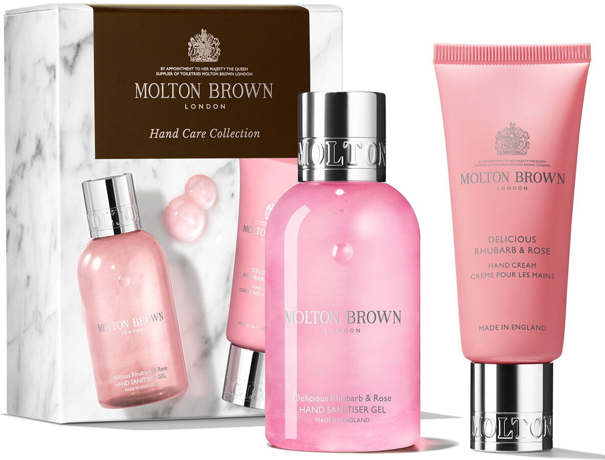 140ml MOLTON BROWN Delicious Rhubarb & Rose Hand Care Travel Set (Hand Gel 100ml + Hand Cream 40ml)