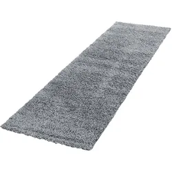 Hochflorteppich RHEIN, einfarbig, Hellgrau, 80 x 250 cm