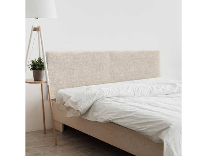 DHOME Kopfteil aus glattem, natürlich gewaschenem Leinen, gepolstertes Bett Kopfteil Modern Top Trending (Naturleinen, 180 cm, Doppelbett (Betten 180/190))