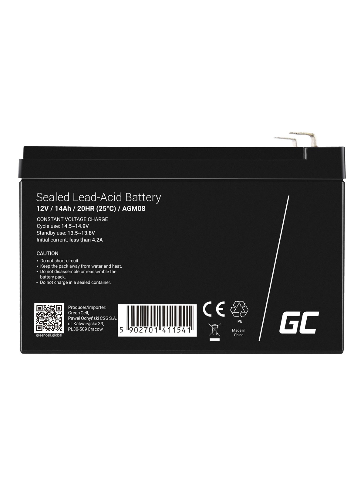 Green Cell AGM08 AGM 12V/14Ah Gel Deep Cycle