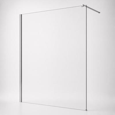 Walk-in-Dusche WELLTIME "Tropea", grau (chromfarben), B:120cm H:195cm, Duschwände, 8mm ESG und Antikalkversiegelung, Extra Dick, Extra Hoch