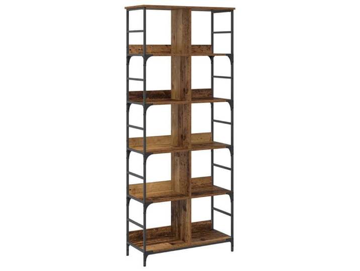 NOUVEAU Meuble Étagère - Étagère 4 niveaux 78 5x33x188 5cm métal PB - Bois ancien - Anti l'humidité - pour salon 69332