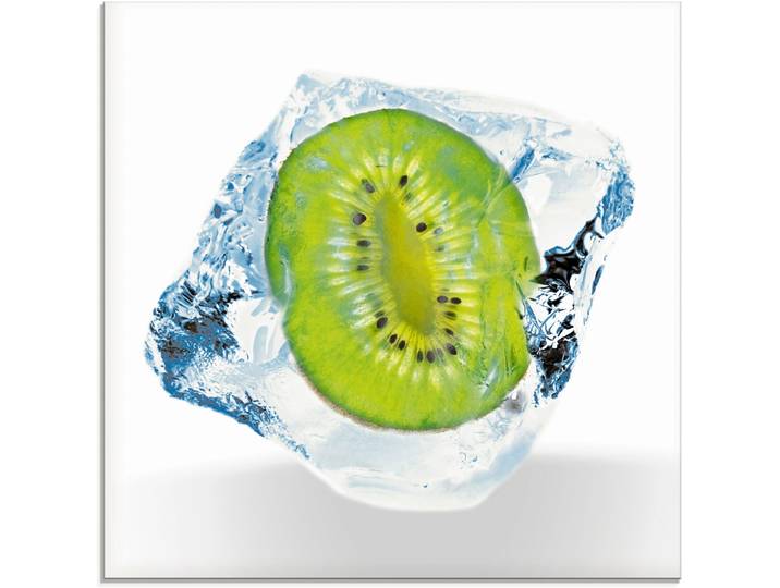 Glasbild ARTLAND Kiwi im Eiswürfel , grün (farbe bild(er): grün), B:20cm H:20cm, Bilder, Glasbild, in verschiedenen Grössen
