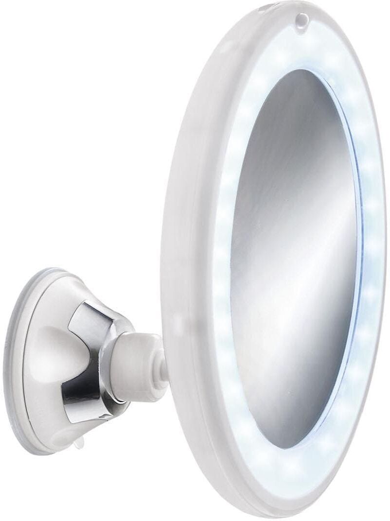 Kosmetikspiegel KLEINE WOLKE "Kosmetikspiegel Flexy", weiss (weiß), Ø:17,5cm, Glas, Polystyrol, Spiegel, Kosmetikspiegel weiß Ø 17,5cm
