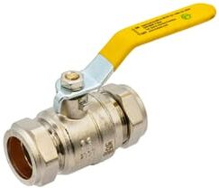 Tesla 28mm Gas Ball Valve Full Bore Compression – Yellow Lever
