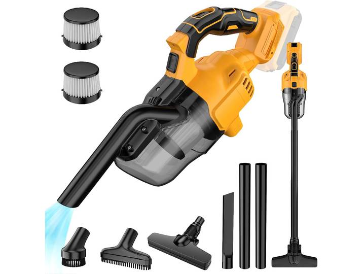 Aspirateur sans fil pour batterie Dewalt 20V, aspirateur à main Portable avec 2 filtres HEPA, 4 buses multiples, nettoyeur de poussière domestique