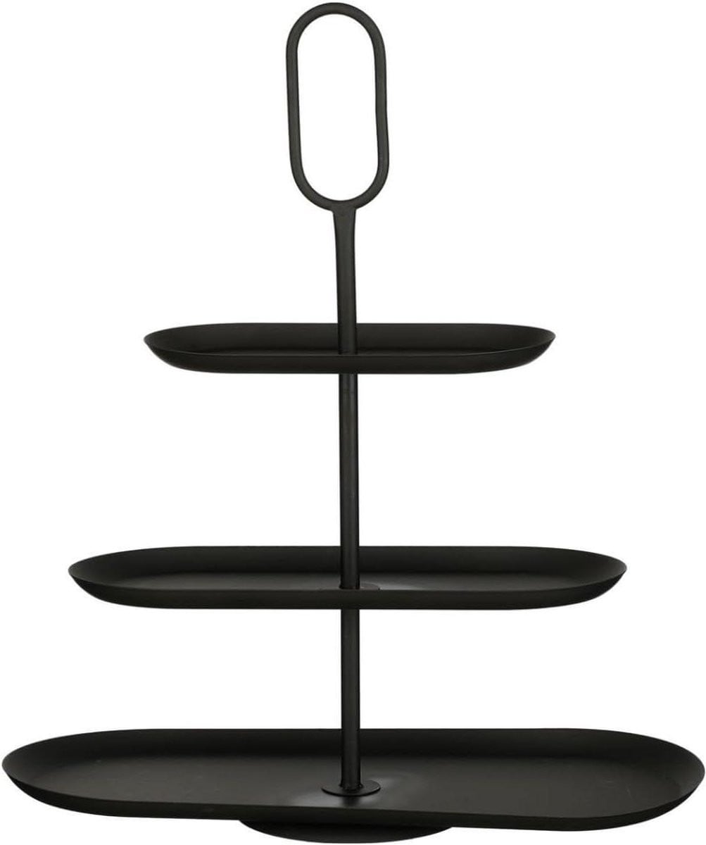 Mica Decorations Etagere Rama - Zwart - IJzer - B: 48 cm, D: 20 cm, H: 55 cm
