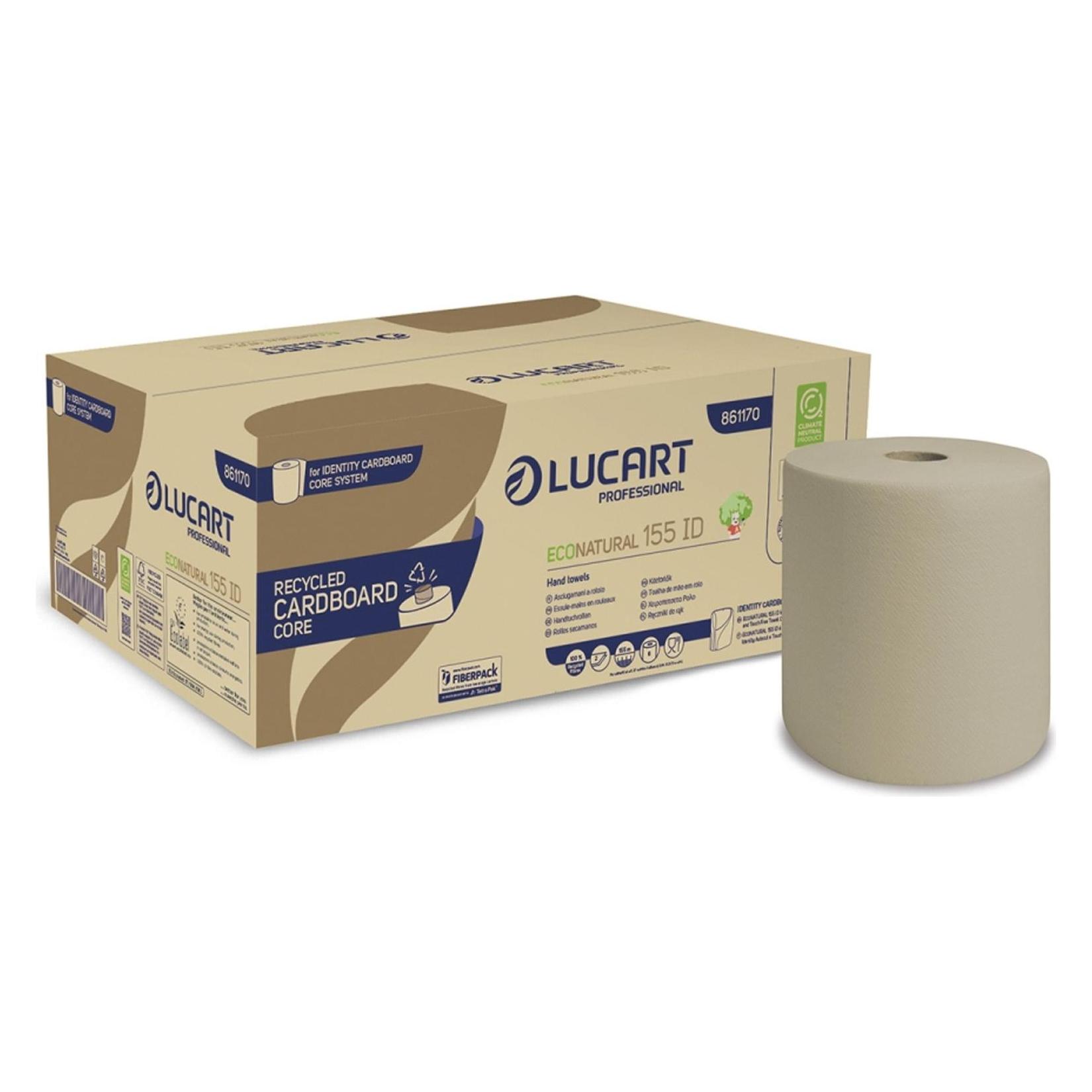 Lucart Handtuchrollen EcoNatural 450 natur 20,8 cm x 155 m 6 Rollen/Paket, 2-lagig, unperforiert (861059E)