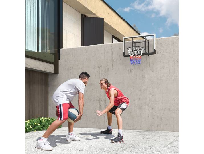 SPORTNOW Panier de Basket Mural Noir Planche Incassable