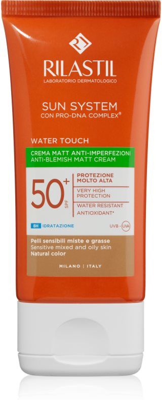 Rilastil Sun System Water Touch crème teintée protectrice visage pour peaux grasses et mixtes SPF 50+ 50 ml