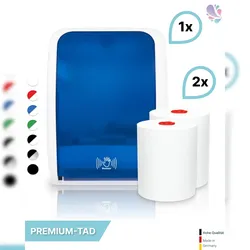 Blanc HYGIENIC SET: Handtuchrollenspender SENSOR, berührungslos, Blanc Cosmos verschied. Farben + 2 Handtuchrollen PREMIUM TAD - PRODUKTSET