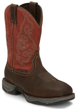 "Tony Lama Junction 11"" WP Square Steel Toe - Mens 9 Brown Boot D"