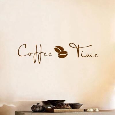 Inspire Essentials Coffee Wall Art Sticker Vinyl Cafe Kitchen Decor Decal 28.35 X 7.09 Inches Black