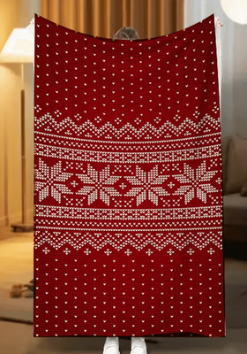 Inspire Curations Red Sherpa Christmas Flannel Throw Blanket 7 150x200cm
