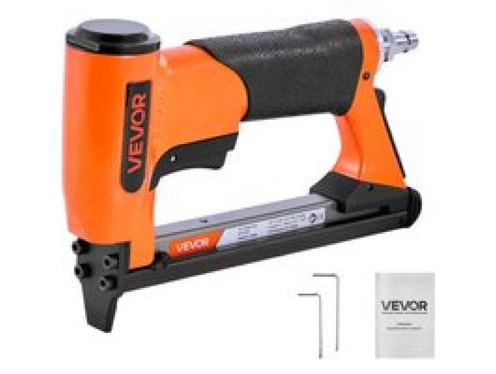 VEVOR Druckluft-Tacker, Druckluftnagler für Feindrahtklammern der Serie 80, 12,8 mm Krone, 6-16 mm Länge, max. 150 Stk. Ladekapazität, für Polsterarbeiten, Holzarbeiten, Heimwerkerprojekte