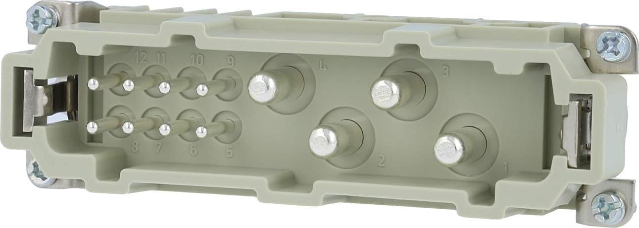 Harting Han K4/8 steekcontact (M), 12-polig, 4/8+PE, 400V, schroefklem, 80A/16A met stuurcontact