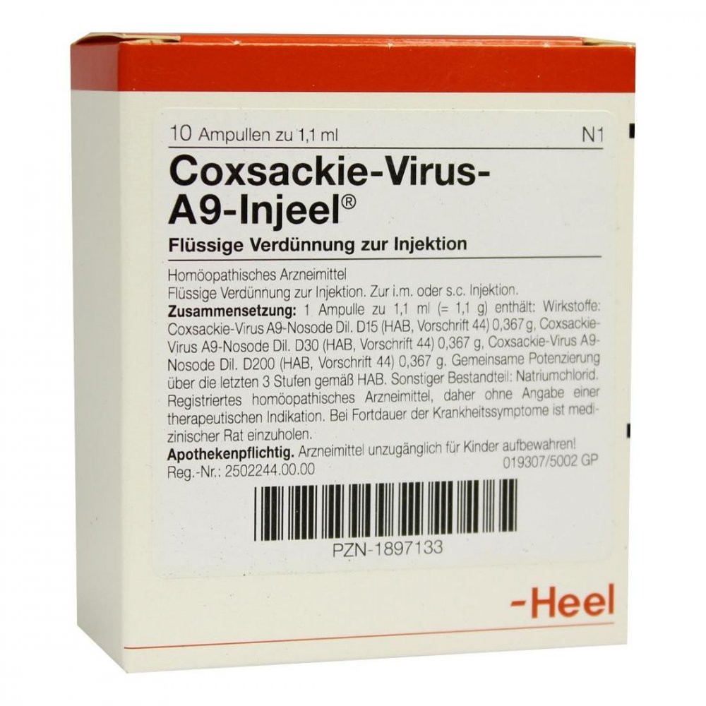 Biologische Heilmittel Heel GmbH Coxsackie-virus A9 Injeel Ampullen 01897133