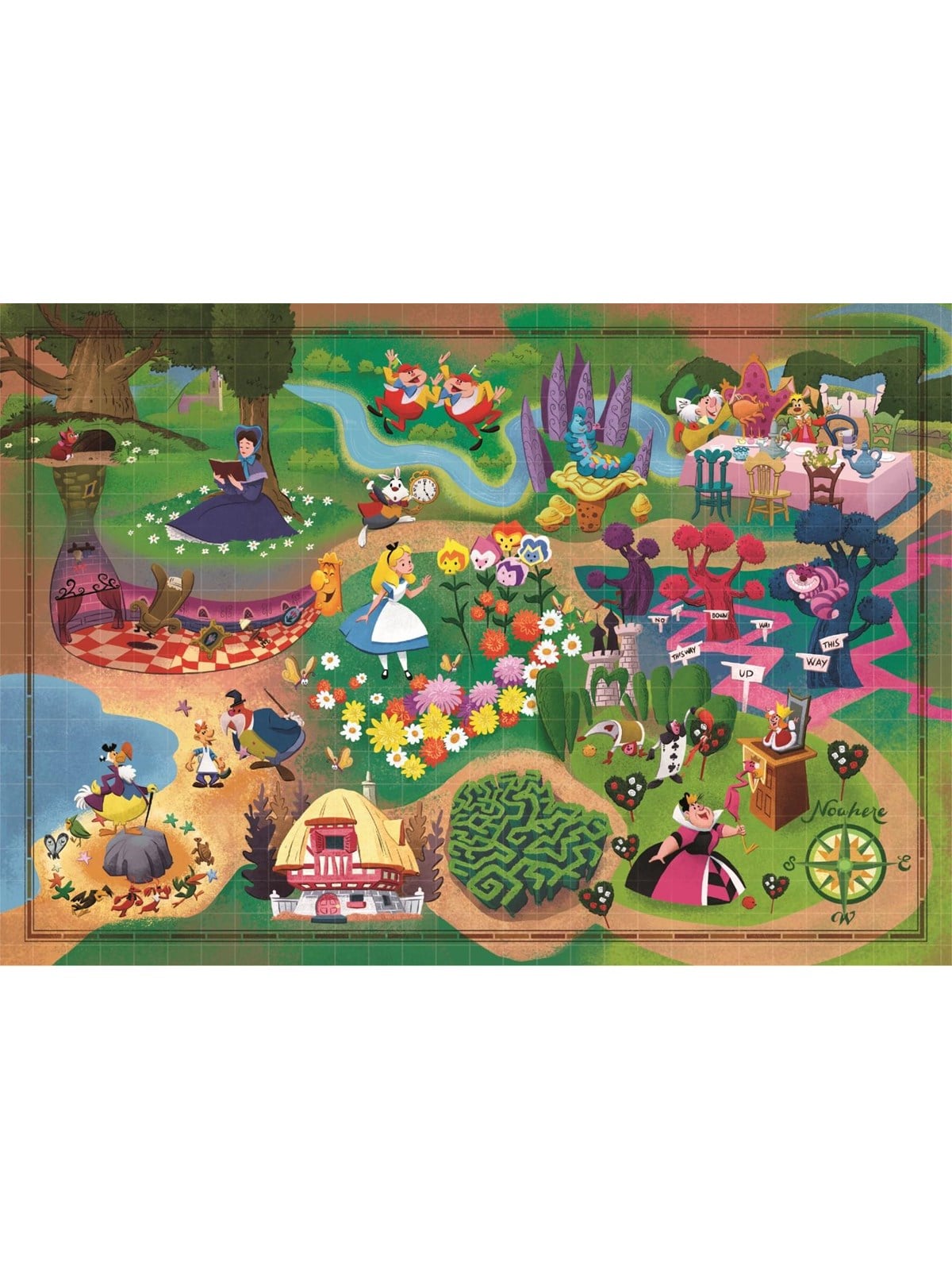 Clementoni Puzzle Story Maps Alice in wonderland, 1000-teilig 2D Puzzles