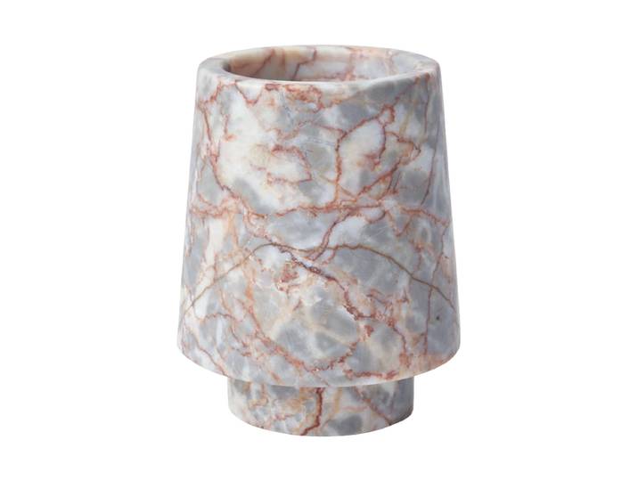 Handgefertigter, luxuriöser Zahnputzbecher „Orion“ aus Marmor, Almond Multicolor Aquanova
