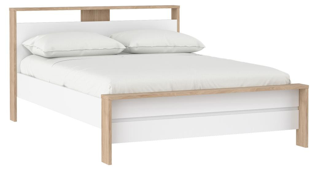 Giga Living Bed Jackson Hickory Wit Hoogglans 150x215 cm