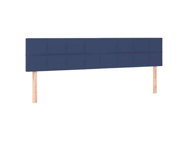 Leasha Kopfteil mit LED, Bettgestell, Schlafzimmermöbel, Blau, 200 x 5 x 78/88 cm, Stoff