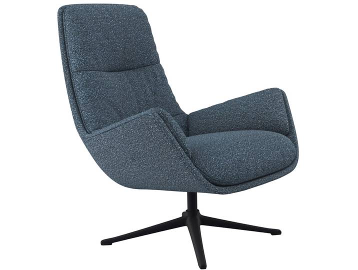 Sessel Metallfuss schwarz Roma Steel Blue - Farbe: stahlblau - Material: Stoff - 71