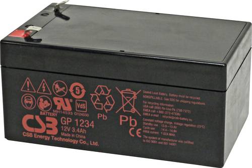 CSB Battery GP1234 Bleiakku Blei-Vlies (AGM) 3.4Ah 12V 1St.