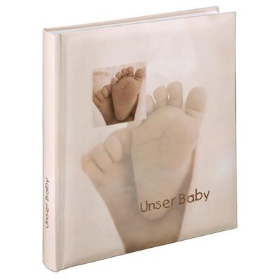 HAMA Fotoalbum "Babyalbum "Baby Feel", 29x32 cm, 60 weiße Seiten, 2 seitiger Vorspann", beige, B:29cm H:3,5cm L:32cm, Fotoalben