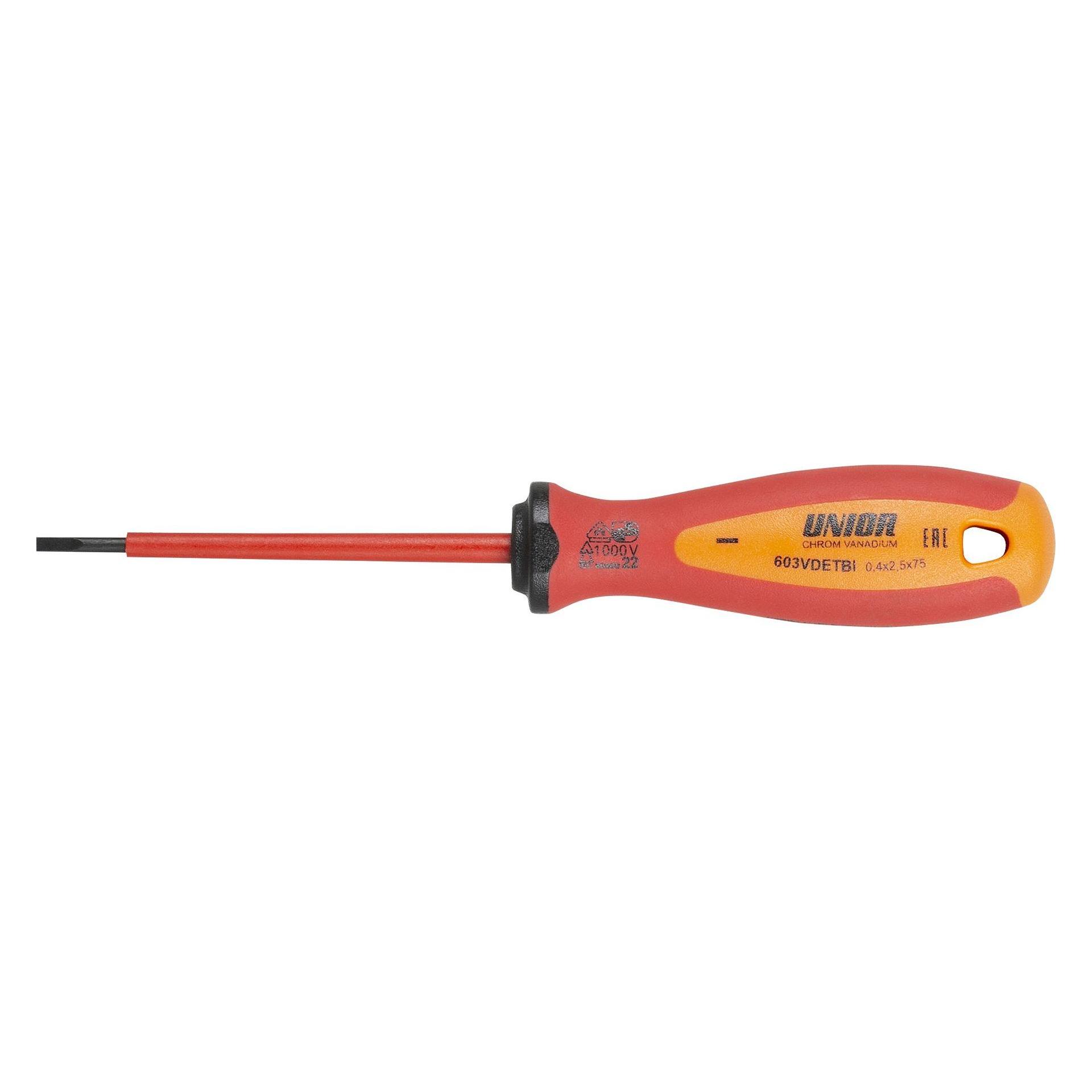 Unior 603VDETBI Elektriker-Schraubendreher TBI, 0.4x2.5mm, red (Schlitz) (5272126)