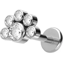 Titan Labret mit Push Fit 6 KRISTALLE
