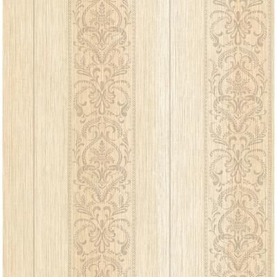 Seabrook Designs Babette Ornamental Stripe Unpasted Wallpaper