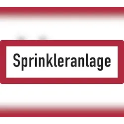 Feuerwehrschild, Sprinkleranlage - DIN 4066 - 297x105 mm Folie selbstklebend