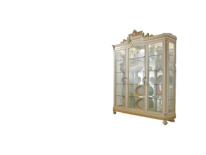 Xlmoebel Vitrine Barock Vitrine aus Holz in Beige für elegantes Wohnen (Vitrine) Hergestellt in Europa