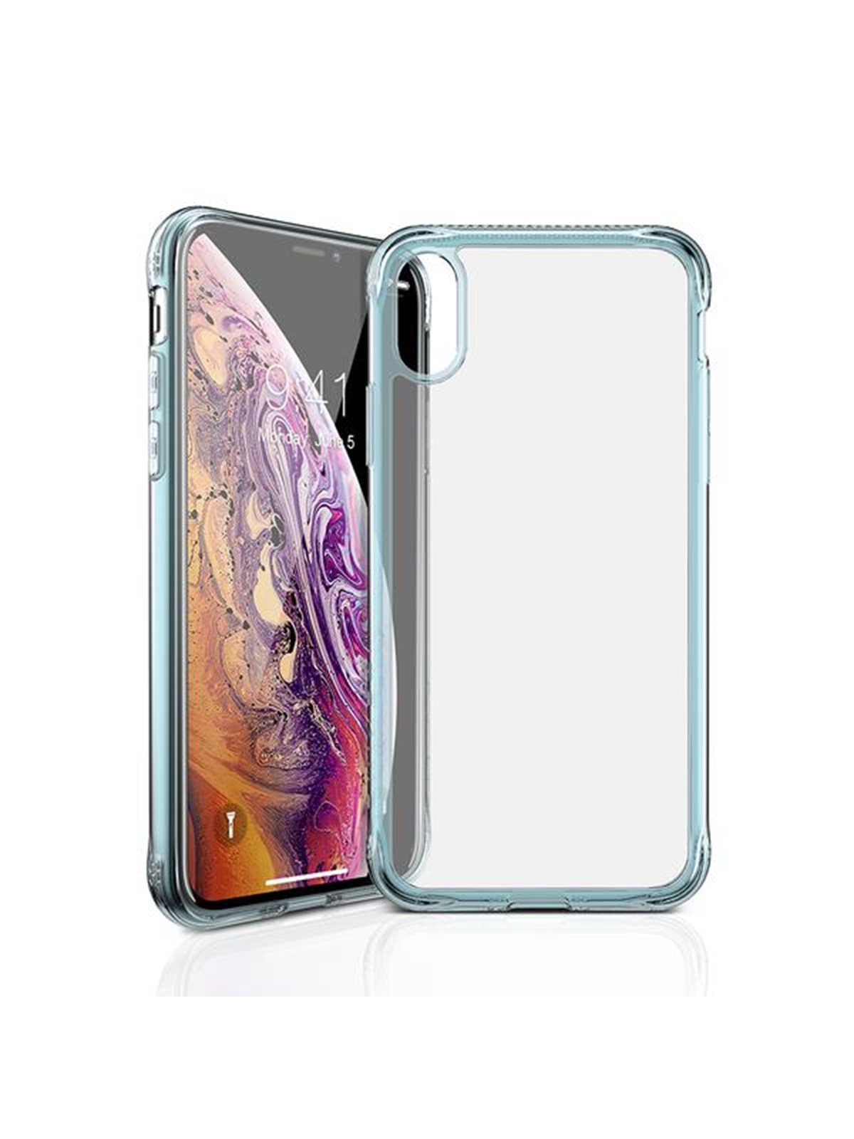 ITSKINS NANO ICE cover for iPhone XR. Light blue and transparent