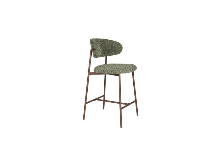 Tabouret de comptoir en tissu vert Claes