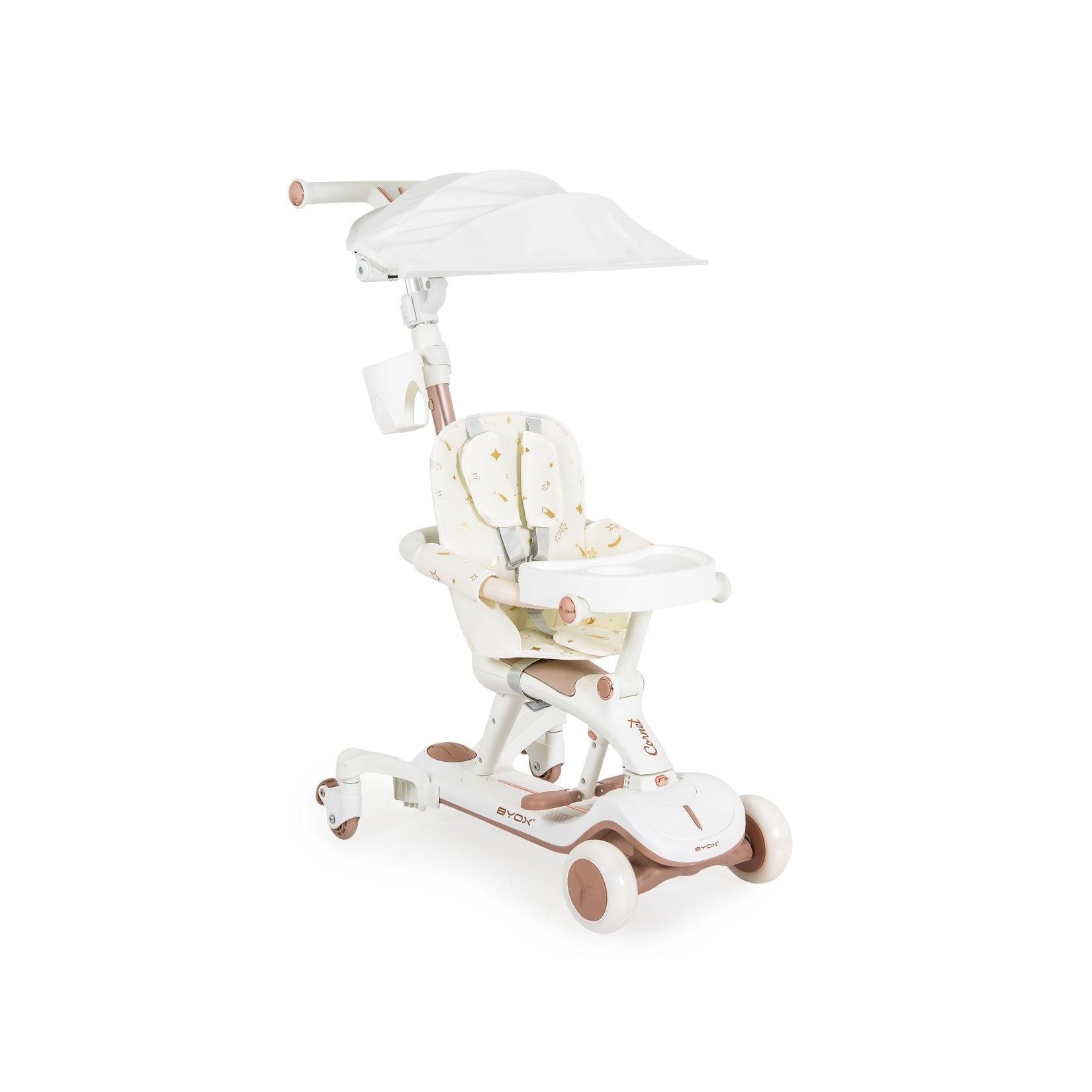 Byox Kinderroller Cornet 6 in 1 Multifunktionsroller Rutscher Musik Becherhalter weiß