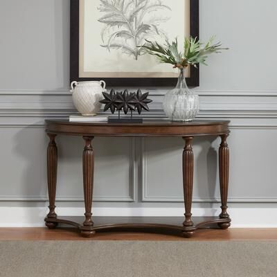 "Liberty Furniture Allington Demilune Sofa Accent Table - Width 56"" x Depth18"" x Height 32"""