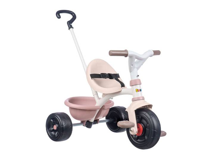 Smoby - Tricycle Be Fun Rose - Canne Parentale Réglable Jusqu'à 95 Cms et Amovible - Ceinture de Sécurité - A Partir de 15 Mois - Fabrication Espagnole