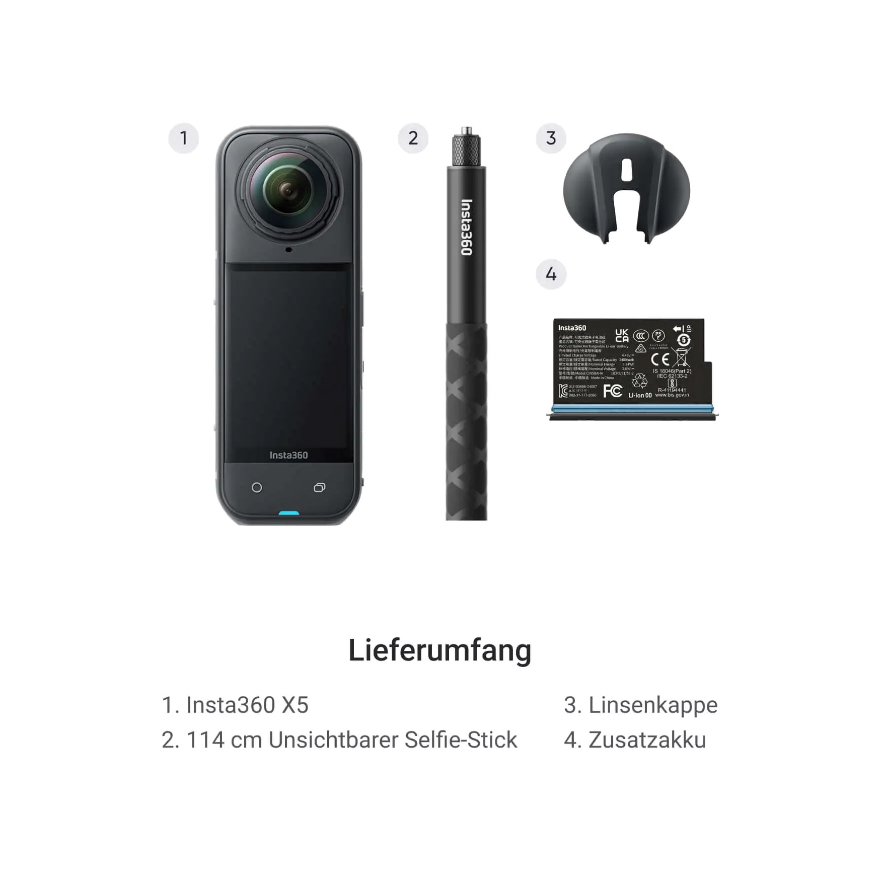 Insta 360 Insta360 X5 360-Grad-Action-Kamera Starter Bundle 6977644764008