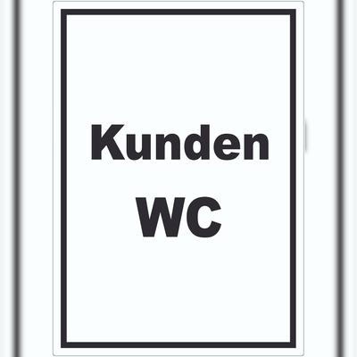 HB-Druck Kunden WC Aufkleber mit Text Toilette hochkant A7 (74x105mm)