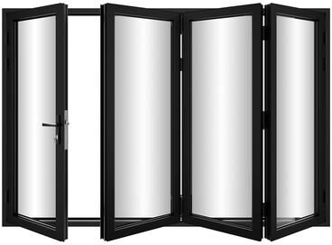 "KaMic 120"" x 96"" 4-Panel Aluminum Patio Folding Door Left to Right-Outswing"