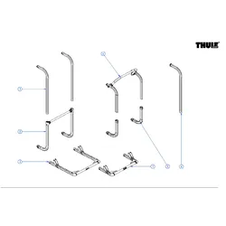 Thule unterer Tragarm 1 Stück für Fahrradträger Elite G2 SV - Thule Ersatzteilnummer 1500602639