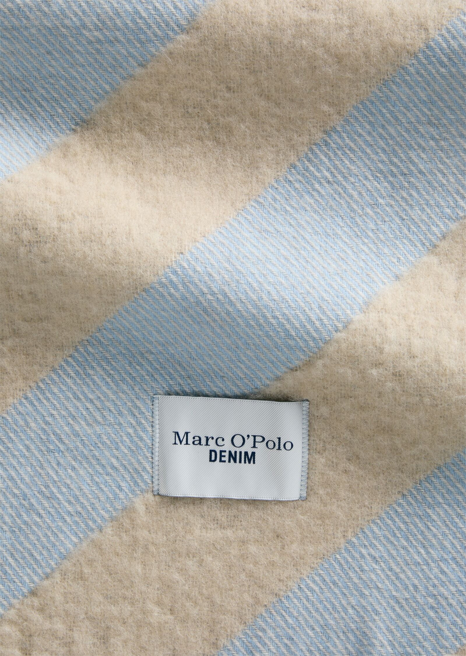 Marc O' Polo Wollschal MARC O'POLO DENIM "mit diagonalen Streifen", Damen, light blau_multi, Web, Wollmischung, Modetücher Wollschal light blau_multi Einheitsgröße