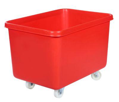 Rechteckbehälter, Kunststoff, fahrbar, 340 l, rot
