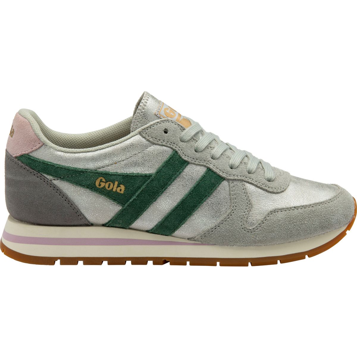 Gola Daytona Blaze Sneaker Women silver/evergreen/chalk pink (JK) 4 CLB338-JK-4-silverevergreenchalkpink
